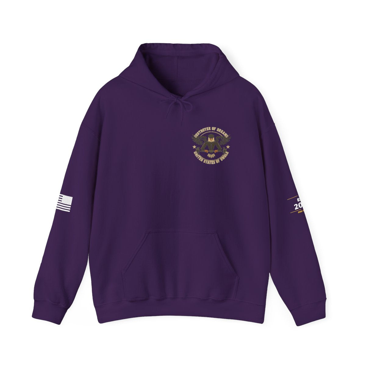 United We Serve - Military hoodie in Purple - funny gym hoodie by DoD Fitness