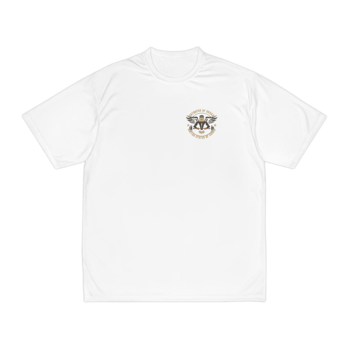 United We Serve - Military moisture wicking shirt in White - funny gym shirt by DoD Fitness