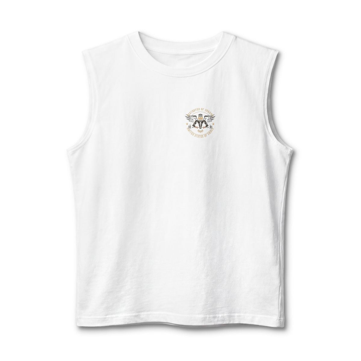United We Serve - Military stringer tank in White - funny gym shirt by DoD Fitness