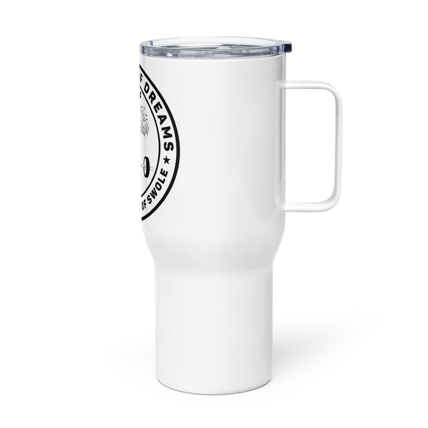 Travel mug with a handle